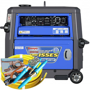 50000-049-5　(送料無料)　エンジン溶接機　GAW-155ES　黄色20m付属品付き(J)　自動アイドリングストップ機能付き　デンヨ－