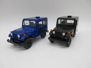 【★１円～★現状販売！】[UK14011]ミニカー KiNSMART Jeep 2台セット(ブルー/ブラック)