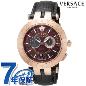 ヴェルサーチ クオーツ 腕時計 クロノグラフ 革ベルト VERSACE VEBV00722 アナログ ブラック 黒 スイス製