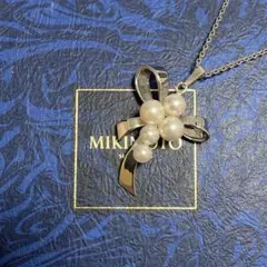 MIKIMOTO silver 925 パールネックレス　真珠　リボン
