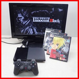 動作品 PS2 プレステ2 薄型 本体 SCPH-90000 チャコール・ブラック + 探偵 神宮寺三郎 Innocent Black まとめてセット SONY ソニー【20