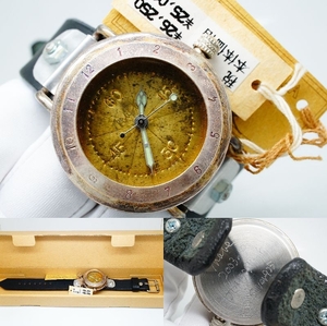 J112●作動良好 箱付 未使用デッドストック Nabe Products Hand Craft Watch ハンドメイド SILVER925 メンズ腕時計 クォーツ