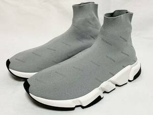 超美品 バレンシアガ BALENCIAGA スピード トレーナー SPEED TRAINER テクニカル ニット ハイカット ソックス スニーカー 靴 27.5cm グレー