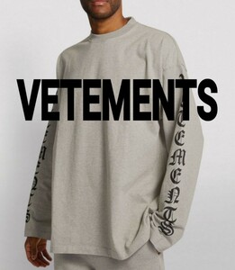 20AW☆VETEMENTS☆Gothic Font Long Sleeve XSサイズ Grey グレー ヴェトモン バレンシアガ デムナ ヴァザリア