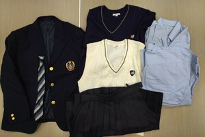 岡山県[西大寺高等学校]　女子制服　夏服冬服上下セット スカート(63.48) 　9点セット