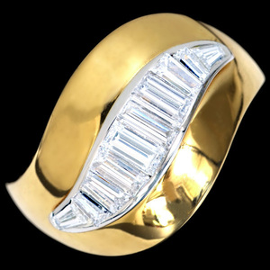 B3181 天然絶品ダイヤモンド 最高級18金無垢リング フランス製　サイズ12.5 重さ9.3g 縦幅12.9mm