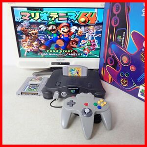 ☆動作品 N64 ニンテンドウ64 本体 箱付 +マリオテニス64 等 ソフト3本 まとめてセット 任天堂 Nintendo【20