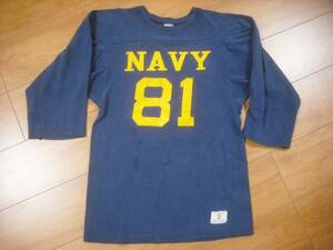 70’ｓ Champion NAVY バータグ フットボールＴシャツ 希少Ｓサイズ！！