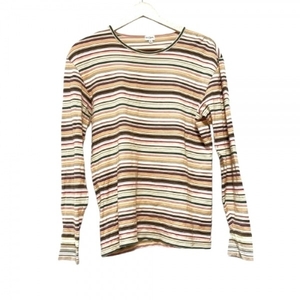 ポールスミス PaulSmith 長袖Tシャツ サイズM - ベージュ×レッド×マルチ メンズ クルーネック/ボーダー トップス