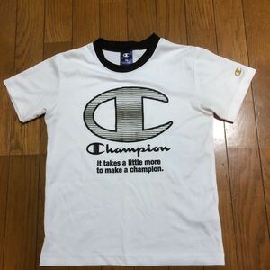 champion男女兼用ポリエステル100％半袖Tシャツ　サイズ　150 汚れ有着丈約 56cm 胸幅約 43cm 肩幅約 36cm、 袖丈約 16cm洗濯済み送料230円