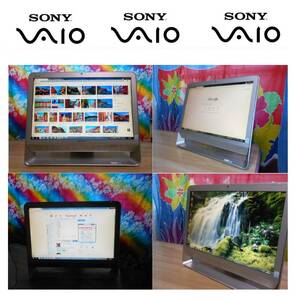 ◆SONY VAIO VGC-JS50B Windows7 Google Chrome 大画面20型 パソコン◆デザイン優秀/極色彩表現美/映画DVD 音楽CD鑑賞/画像&動画保存