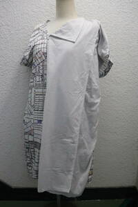 即決 2000年初頭 Hussein Chalayan フセインチャラヤン アート総柄プリント フリル風装飾 変形 ワンピ ワンピース ドレス レディース S 
