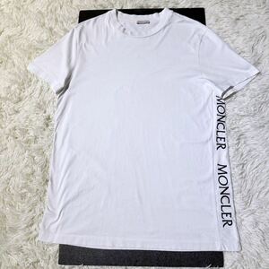 希少!XLサイズ/MONCLER モンクレール マグリア Tシャツ サイドロゴ 刺繍 クルーネック 半袖 19ss エンブロイダリー メンズ 大きいサイズ 白
