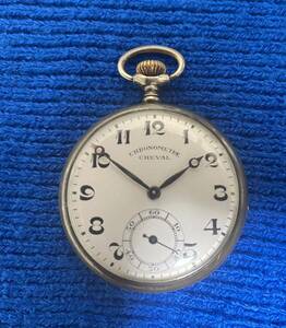 1930s Vintage Cheval silver pocket watch スイス製　シルバー900 懐中時計　稼働確認　chronometere cheval 