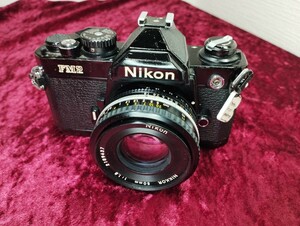 【委託品】 Nikon NEW FM2 Ai NIKKOR 50mm 1.8 フィルムカメラ シャッターOK 速度変化有り ニコン レンズ付き 1円スタート売り切りブラック