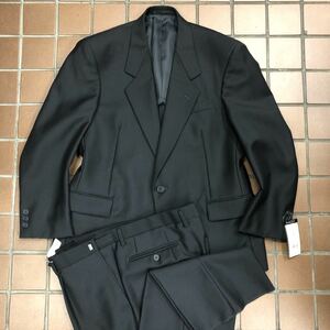 アウトレット価格新品★リクルートスーツ　シングルスーツ　礼服/ゆったりサイズ BE3 ブラック/センターベンツ/サラサラ生地/アジャスター