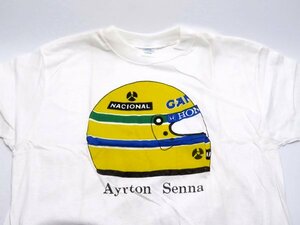 1円～★質流れ★アイルトン・セナ ヘルメット柄 Tシャツ Lサイズ 未着用 汚れあり CAMEL LOTUS HONDA 99T 1987年 ロータス ホンダ F1 Senna