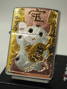 Zippo 電鋳板 招き猫 （200FBデンチュウバン/マネキネコ）Cat 新品