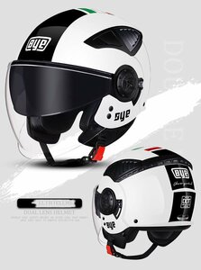 TZX220★新品バイクヘルメットジェットジェットヘルメット サイズ55-60CMメンズ レディース ハーフヘルメット ダブルシールド