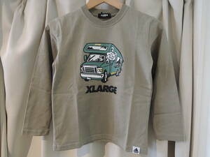 X-LARGE エクストララージ XLARGE Kids ゴリラキャンピングカープリント L/S Tee 長袖Ｔシャツ ライトカーキ 130 キッズ 最新人気品 