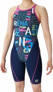1566363-ARENA/レディース 競泳トレーニング水着 ワンピーススパッツ オープンバック 水泳 練習用/L