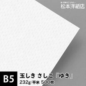 玉しき さしこ 「ゆき」 232g/平米 0.34mm B5サイズ：500枚 印刷紙 印刷用紙 松本洋紙店