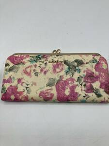 【28】良品　ANCHERI　色鮮やかでキュートな花柄プリントの長財布(ファスナー付き)ピンク