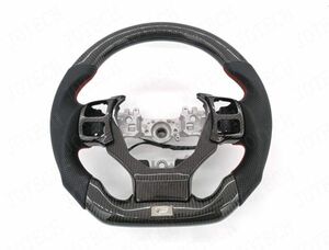 レクサス CT NX GS-F IS RC RC-F 　リアルカーボン製・パンチングレザー製　ステアリング1個　カバー付く　ヒーター対応