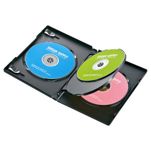 【5個セット(3枚×5)】 サンワサプライ DVDトールケース(4枚収納・3枚セット・ブラック) DVD-TN4-03BKNX5 /l