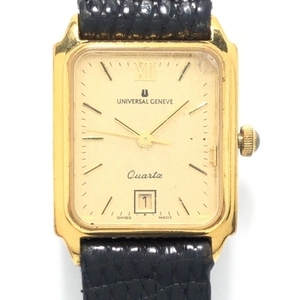 UNIVERSAL GENEVE(ユニバーサル ジュネーブ) 腕時計 - 6405 レディース 社外ベルト ゴールド