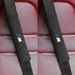 BMW ///M シートベルトパッド シートベルトカバー 2点セット スエード シートベルトクッション ショルダーパッド ブラック