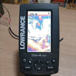 【中古品】魚群探知機　Lawrance Elite - 4 HDI 32GBMicroSDカード付