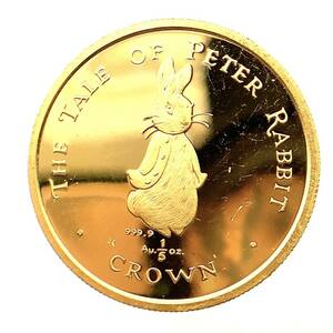 美品 ピーターラビット金貨 エリザベス女王 ジブラルタル 1997年 1/5オンス 6.2g 24金 純金 イエローゴールド コレクション Gold