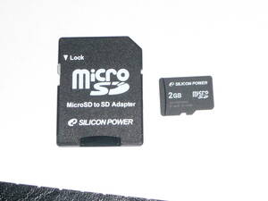動作保証！送料無料！SILICON POWER microSD SDカード 2GB SDアダプター付 ③