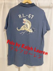 美品 Polo by Ralph Lauren ラルフローレン Tシャツ ポロ シャツ XL スカジャン ミリタリー 刺繍 ワッペン スカシャツ