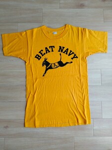 【博物館級】ビンテージ1960年代 チャンピオン ランタグ BEAT NAVY Tシャツ 染み込み 軍物　ARMY ミントコンディション！激レアです