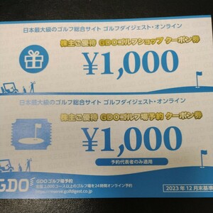 GDO ゴルフダイジェスト・オンライン株主優待券 2024年7月31日迄 