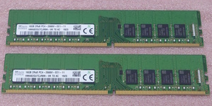 ●SK hynix HMA82GU7CJR8N-VK 2枚セット - PC4-21300/DDR4-2666/PC4-2666V ECC Unbuffered 288Pin DDR4 UDIMM 32GB(16GB x2) 動作品