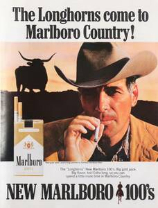 Marlboro マルボロ 広告 1960年代 タバコ カウボーイ 欧米 雑誌広告 ビンテージ ポスター風 インテリア LIFE アメリカ USA