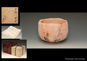 星庵厳選企画　人間国宝指定後作　加藤孝造　絵志野茶碗　出展作共箱