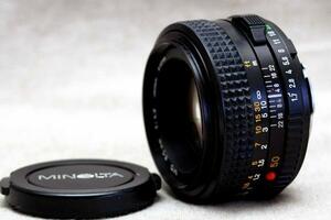 MINOLTA ミノルタ 純正 MD 50mm 高級単焦点レンズ 1:1.7 希少な作動品
