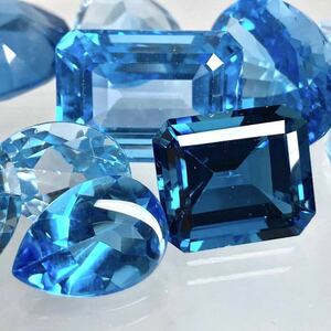 〔天然ブルートパーズおまとめ200ct 〕a ルース 裸石 ジュエリー ブルートパーズ jewelry blue topaz DF0 ②