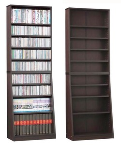 幅60cm大容量の薄型文庫本棚　DVDコミック本などを大量収納SOHO書棚60-180cm　ダークブラウン_h