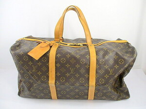 1円★ ルイ ヴィトン LOUIS VUITTON サック スープル 55 モノグラム ボストン バッグ レザー ブラウン M41622 訳あり 中古