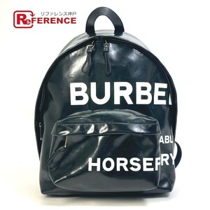 BURBERRY バーバリー 8021908 ML JETT ホースフェリー バックパック リュックサック コーティングキャンバス ブラック メンズ【中古】
