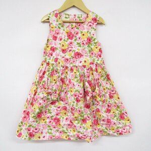 ローラアシュレイ ノースリーブワンピース　花柄 キッズ 女の子用 104cms/41サイズ ピンク Laura Ashley