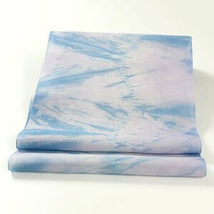 【和遊館】ONH716　夏帯仕立付！正絹マドレ加工染め九寸名古屋帯　日本の絹