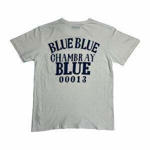 BlueBlue ブルーブルー 半袖Tシャツ バックプリント 胸ポケット ホワイト M