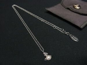 1円 ■美品■ Vivienne Westwood ヴィヴィアンウエストウッド オーブ パール ネックレス ペンダント アクセサリー シルバー系 AZ3302