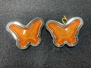 格安　蝶々　型 LED サイドマーカー　橙　アンバー　オレンジ 12-24V 2個セット　新品　レトロ
